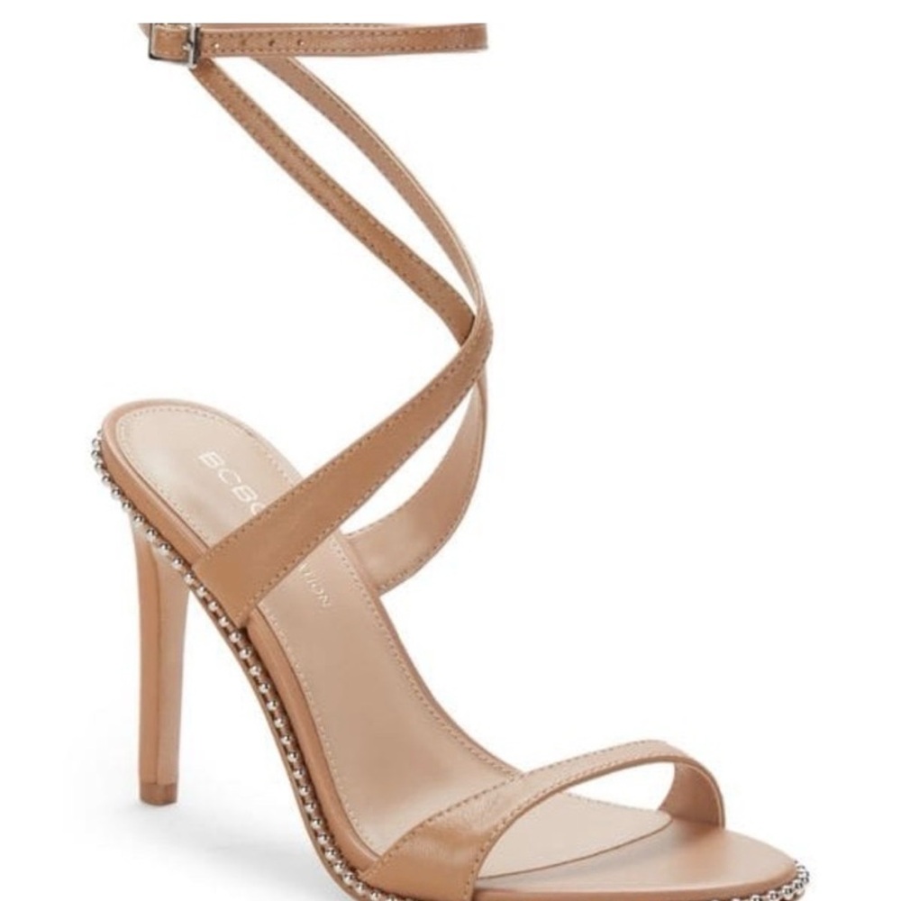 BCBGMaxAzria Tan Strappy Heels